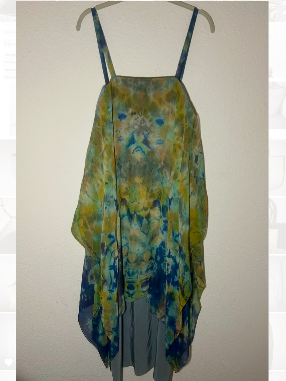 Christopher Kane Silk Flow Dress in Blue & Green